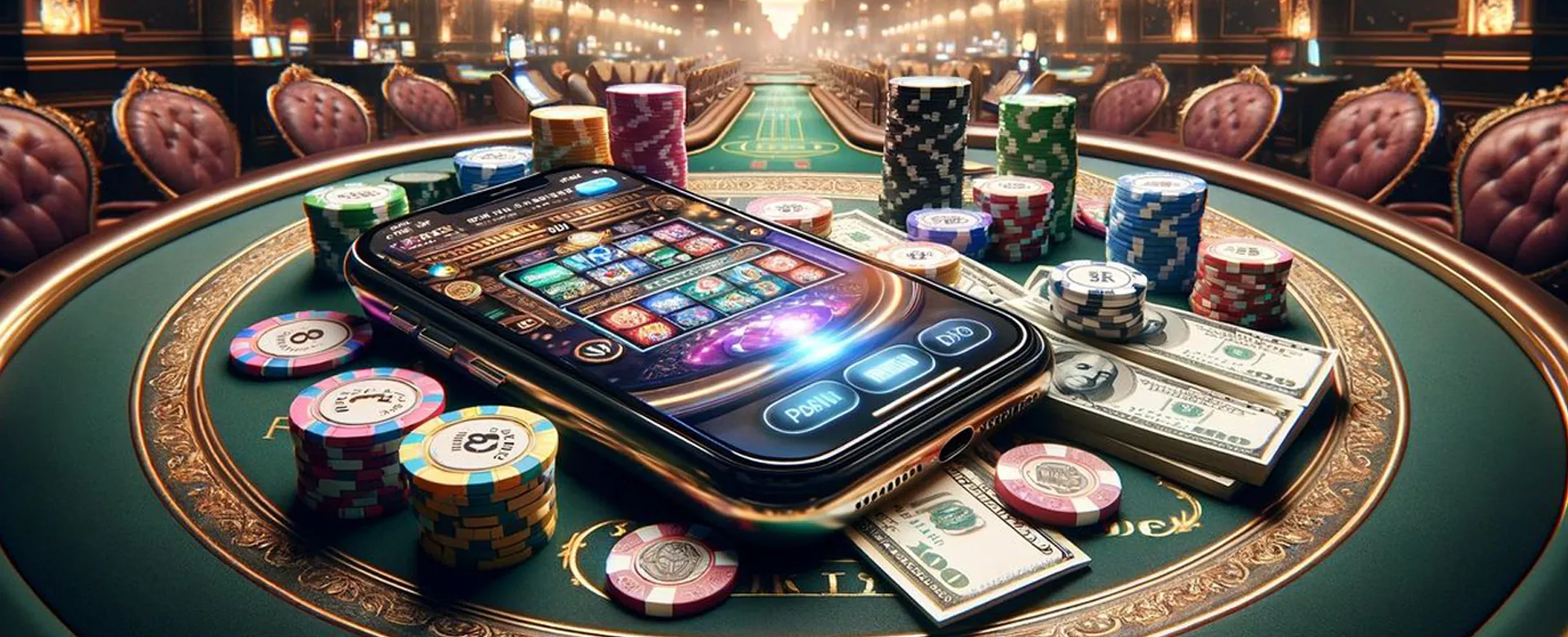Dynamic online casino interface with gaming elements